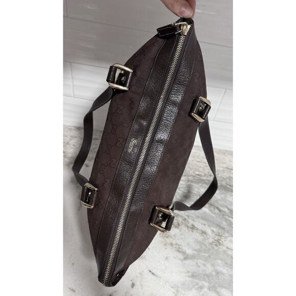 Auth Gucci GG Canvas Brown Abbey Tote Handbag - Picture 6 of 16